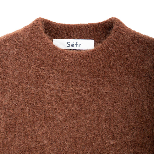 Séfr Haru Sweater Chocolate Brown Alpaca MFW24HARU Degli Uberti